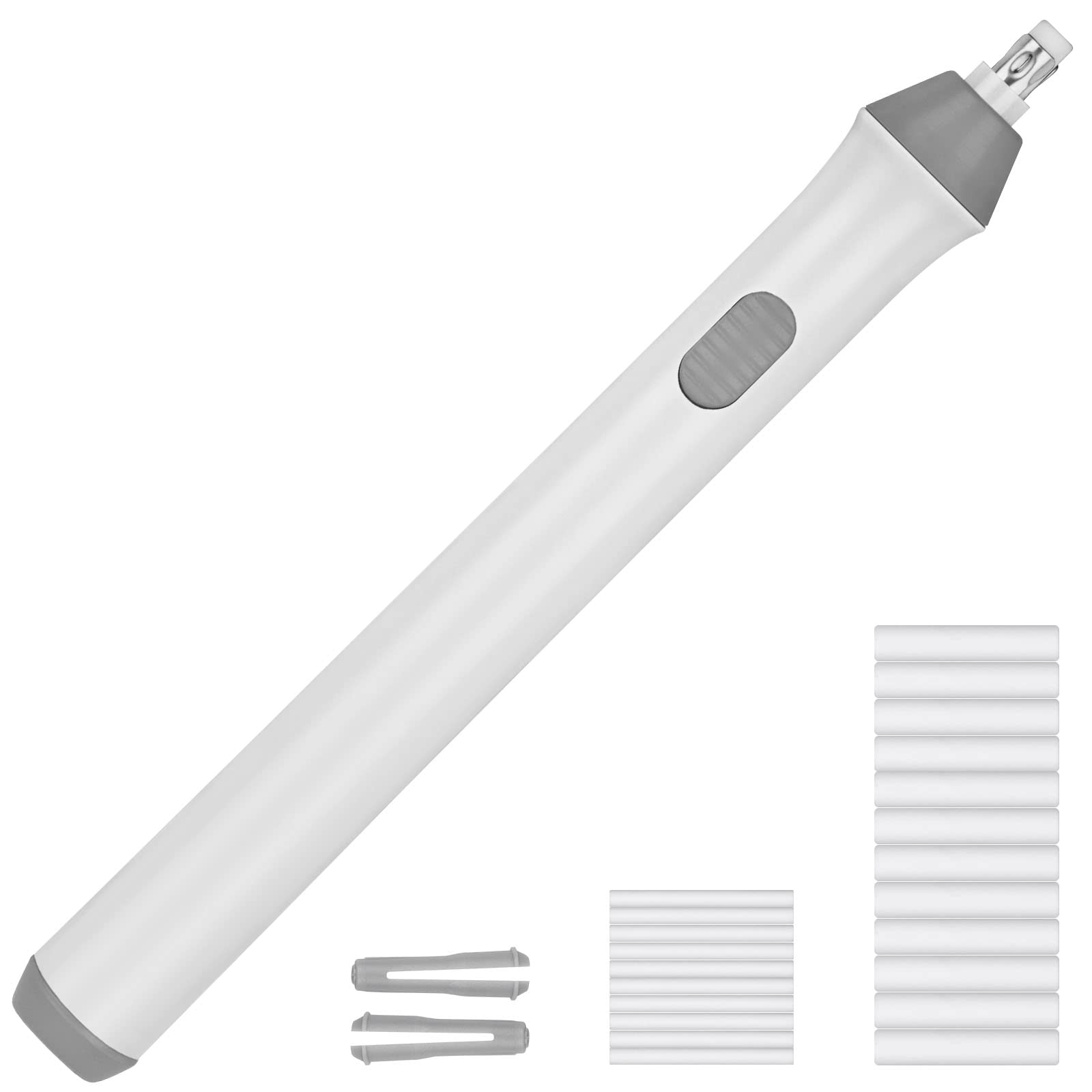 OFFCUP Electric Eraser, Portable Pencil Eraser, 22pcs Refills, Automatic for Sketching/Drafting/Drawing/Graphite Pencils White