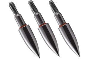 YI XIAN ARCHERY Stainless Steel Archery Field Points,9/32″，19/64″，5/16″，11/32″Size 100/125/150/175/200 Grains,Easy Pull Various, Screw in Archery Field Tips(1 Dozen 12 PCS)