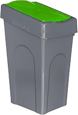 FINE STAR 50L Green Plastic Recycling Bin With Lid Office Kitchen Home Waste Bin