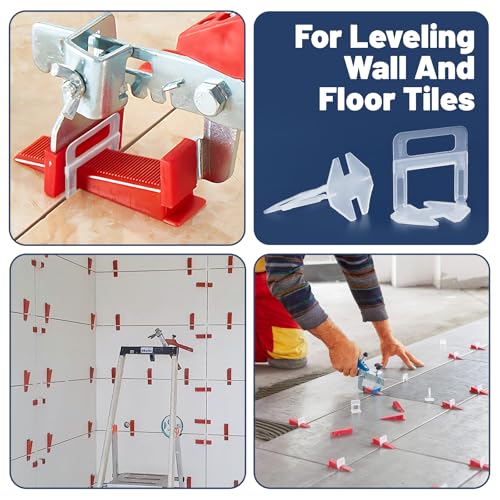 Haoledy 1000 Pieces Self Leveling 2 mm Tile Tile Leveling System Kit Self Leveling Tile Tile Leveling Tabs for Floor Wall Tile Installation