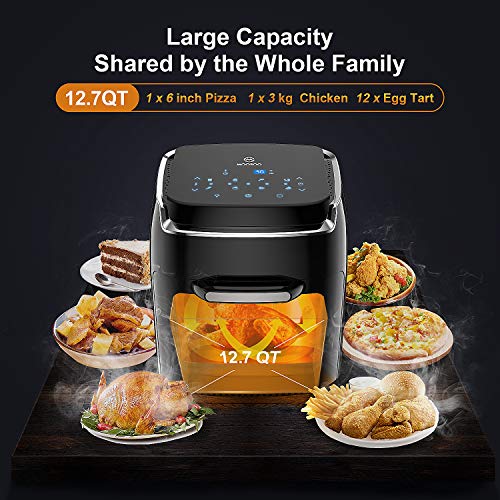 MOOSOO 8in1 Air Fryer Oven, 12.7 QT Large Electric Air Fryer Toaster