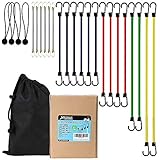 XSTRAP 24 Pieces Bungee Cords With Mesh Bag (Plain)