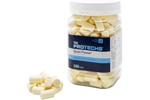 Flents Protechs Foam Ear Plugs, 100 Pair, Ideal For Sleeping, Snoring, Shooting, Working, Loud Noise, Traveling, Concerts, Construction & Studying, Disposable, Noise Reduction, NRR 29, 'NEW FORMULA'