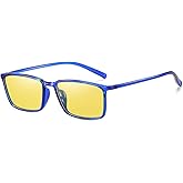 DUCO Night Vision Glasses for Driving - TR90 Anti Glare HD Polarized Yellow Tinted Night Glasses for Men & Women