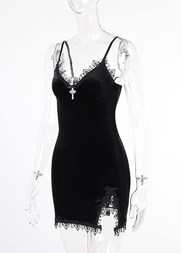 TSMNZMU Women Gothic Mini Dress - Kawaii Gothic Alternative Clothes Lolita  Clothes Witch Dresses - Emo Costume Cutecore Lace Black Velvet Dress for  Women in Kenya | Whizz Dresses