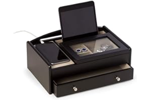 BEY-BERK Bey Berk Matte Black Wood Valet Box