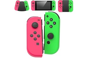 GenGeLy for Nintendo Switch Controller Compatible with Switch Lite/Oled,Wireless Left and Right Joypads Support Wake-up/Screenshot/Motion Control,No NFC,Pink and Green Controllers for Nintendo Switch