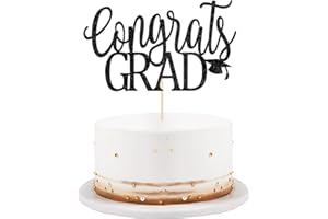 LVEUD Congrats Grad Cake Topper,Congratulations Cake Toppers 2025 Graduation Cake Topper for 2025 Graduation Party Cake Decorations (black)