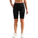 JAMfit Women's Pull-On Bermuda Shorts Stretch High Waist 10" Inseam Dressy Summer Casual Athletic Shorts with Pockets