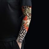 NINVVS 8pk Fake Tattoo Arm Sleeves Sunscreen Elastic Cool Body Art Red Festival view 5