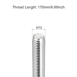 MECCANIXITY Fully Threaded Rod M12 x 170mm 1.75mm