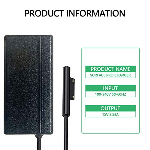 BOLWEO 15V 2.58A Surface Pro Charger, Power Supply Adapter Compatible with Microsoft Surface Pro 3 4 5 6 7, Surface Laptop 1 2, Surface Go Charger Cord