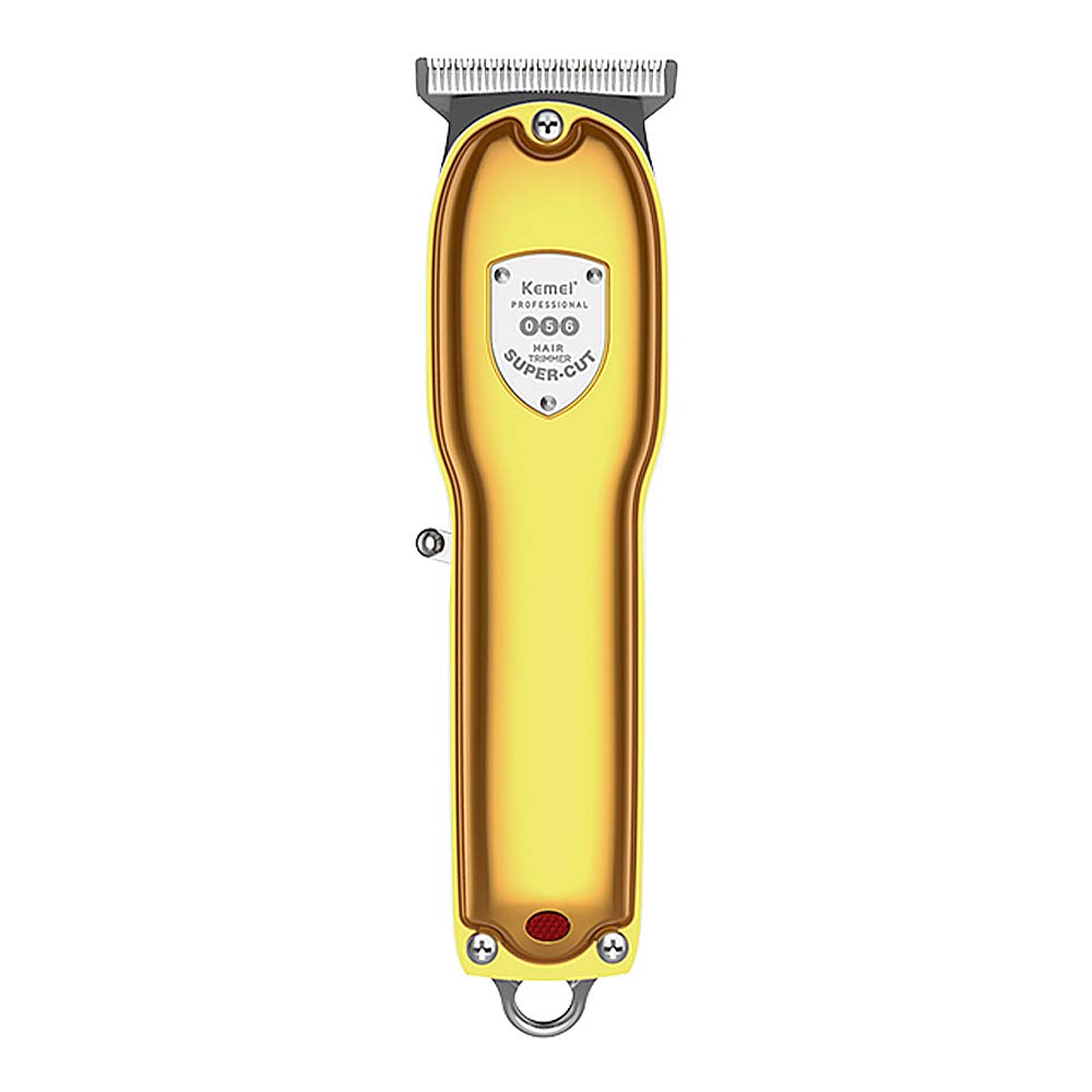 kemei Mens Metal Clipper Cordless Hair Clippers,Mini Razor Electric Professional Tiny Beard Trimmer Grooming Shaving Machine Self Hair Cutting Haircut Trimmers Cutter，Gold