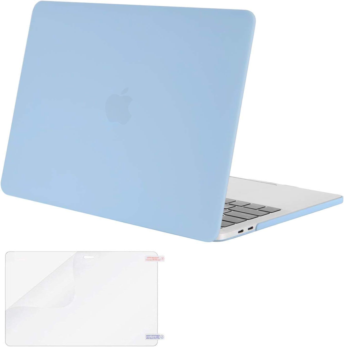 MOSISO MacBook Pro 13 Case 2018 2017 2016 Release A1989/A1706/A1708, Plastic Hard Shell Cover with Screen Protector Compatible Newest MacBook Pro 13 Inch with/Without Touch Bar, Airy Blue