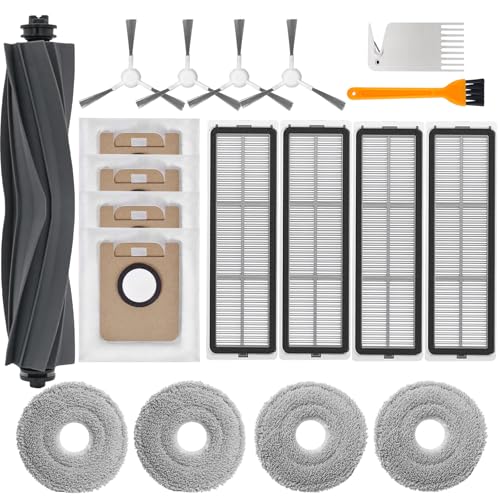 Accessories for Dreame L10s Ultra/L10 Ultra/L10 Prime/Gen 2/Xiaomi X20+/X10+,4 Dust Bags 4 Scrubbing Pads 1 Main Brush 4 Filters 4 Side Brushes