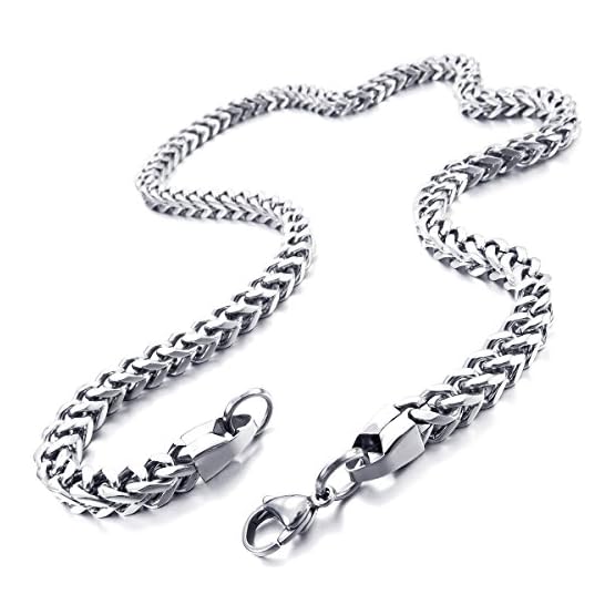 MunkiMix 6MM Amplio Acero Inoxidable Agua Resistente Cadena Collar por Hombres Mujeres Muchachos Muchachas Eslabones… - Imagen 3