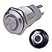 Ulincos® Latching Push Button Switch U16F2 1NO1NC SPDT ON/Off Silver Stainless Steel Shell with White LED Ring Suitable for 16mm 5/8