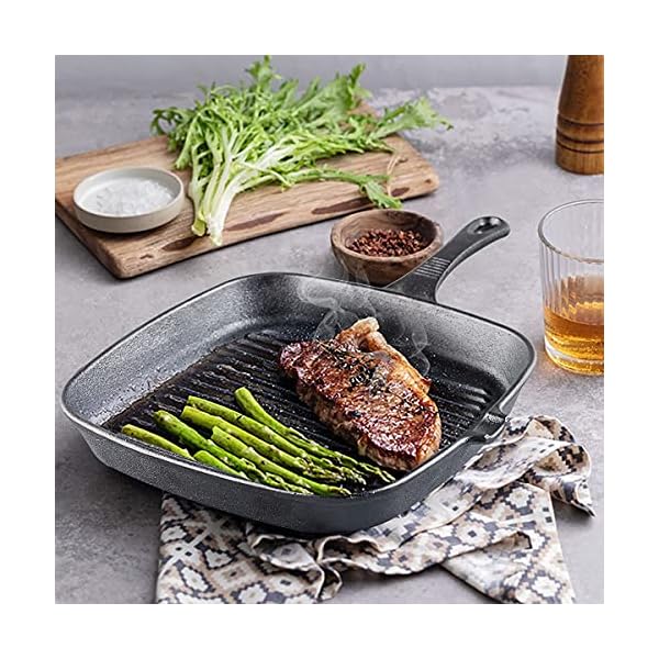 YIJIA-Grill-Pan-Cast-Griddle-Iron-Non-Stick-Steak-Frying-Pans-Cookware-Skillet-9-inch-Suitable-for-Various-Oven YIJIA Grill Pan Cast Griddle Iron Non-Stick Steak Frying Pans Cookware Skillet 9 inch Suitable for Various Oven