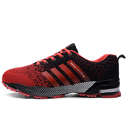 Moligin Running Shoes Men Women Athletic Fitness Tennis Sport Shoes Outdoor Lightweight Sneakers Red