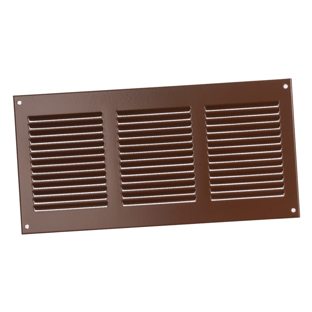 300x150mm / 12x6" inch Brown Metal Air Vent Grille Cover with Insect Mesh - Ventilation Cover