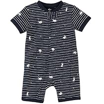 Petit Lem Baby Romper, Navy, 6M