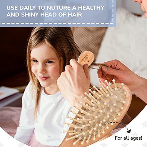 Royal Infant Wooden Baby Brush Set, Natural Soft Bristles with Comfort