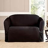 Microsuede Furniture Slipcover Loveseat 70 x 120-Black