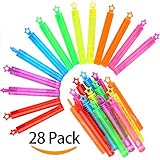 28 Pack Bubble Wand Assortment(7 Colour), Punertoy Summer Toy Party Favor for Kids Parties, Celebrations, Birthdays