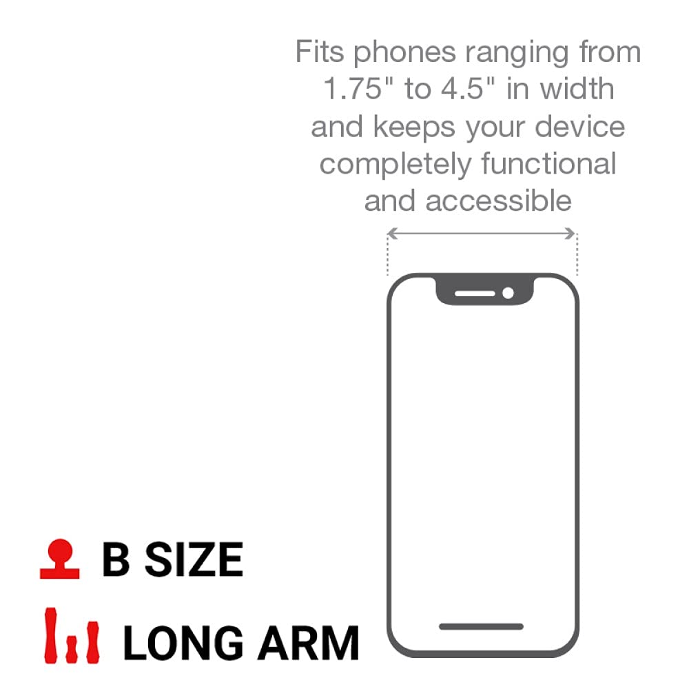 RAM MOUNTS X-Grip Large Phone Mount with RAM Twist-Lock Suction Cup Base RAM-B-166-C-UN10U with Long Arm for Vehicle Windshields