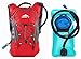 Drift Hydration Backpack with 2 Liter Water Bladder Fits Men & Women (Red with Insulated Tube Sleeve and Quick Disconnect)