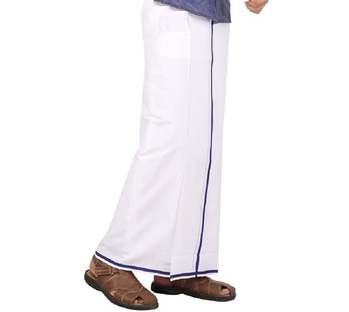 Men's Dhoti (3.6 Meters Wide, White)