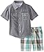 Calvin Klein Baby-Boys Infant Gray Shirt with Plaid Shorts