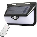 Outdoor Solar Lights with Remote Control, MuiFA CP706 Motion Sensor 48 LED 600LM Bright Weatherproof Wide Angle Security Lamp for RV, Patio, Backyard, Driveway, Garage, Garden