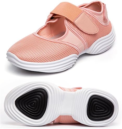 SILISITE Women's Walking Shoes Elastic Adjustable Lightweight Breathable Athletic Outdoor Shoes Size 7.5 B(M) US Pink Orange