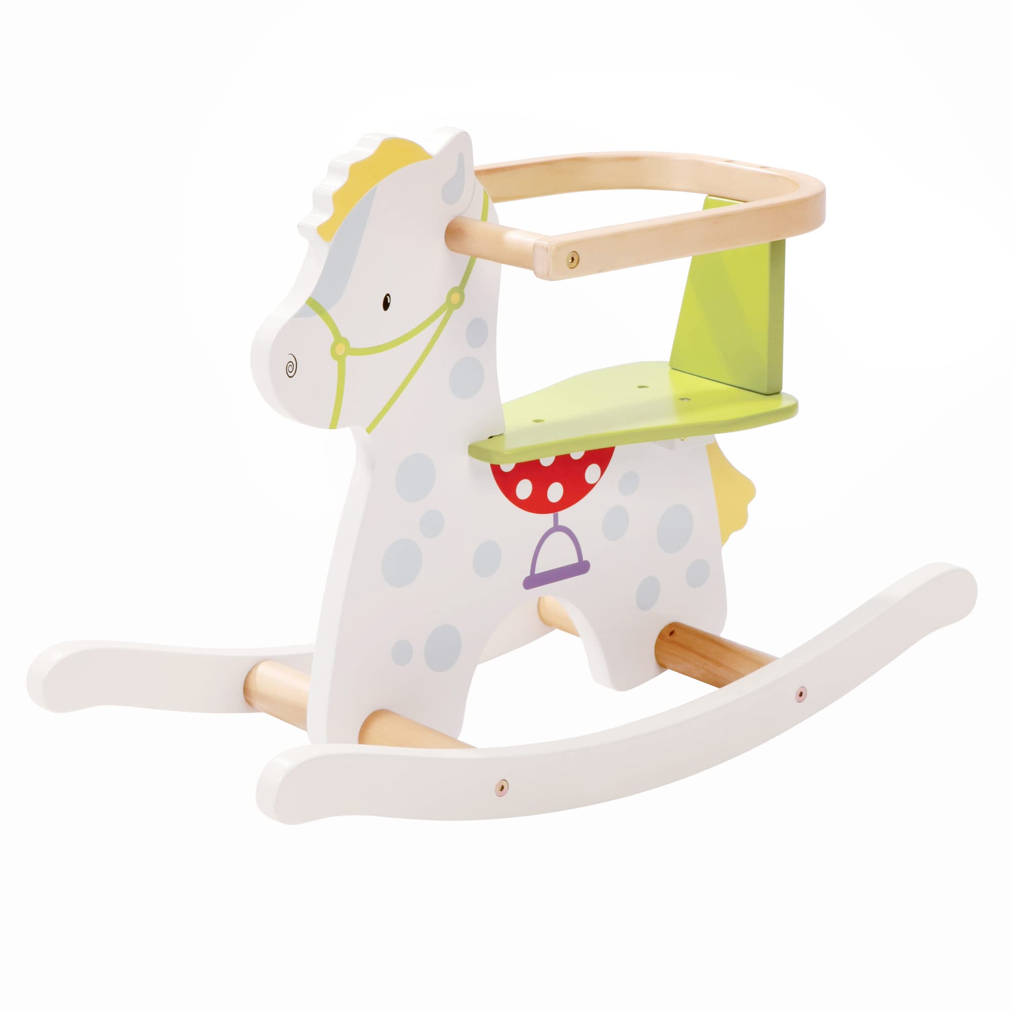 roba Rocking Horse 'Little Rascal', Wooden Rocking Animal with Detachable Safety Ring, from 12 Months