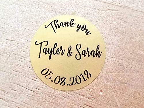 Amazon.com: 36 Circle Metallic Gold Labels - Circular Waterproof Name Stickers- Daycare Labels ...