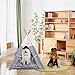 isYoung Pet Tent Bed, Pet Teepee House for Cats and Little Dogs Washable Navy Stripe Style with Breathable Mesh Window - Come with A Mat, Used All Year (Pet Tent Bed)