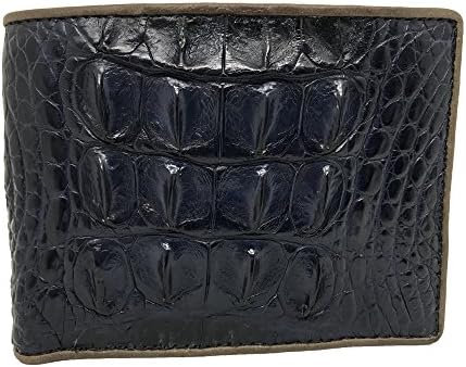 Genuine Crocodile Alligator Skin Leather Man Bifold Wallet BLue
