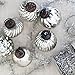 6 Silver Mercury Glass Christmas Tree Ornaments 2.5