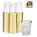 Stock Your Home Elegant Gold Rimmed 10 Oz Clear Plastic Cups (100 Pack) Fancy Disposable Party Cups - Gold Plastic Tumblers For Weddings, Parties And Everyday Use