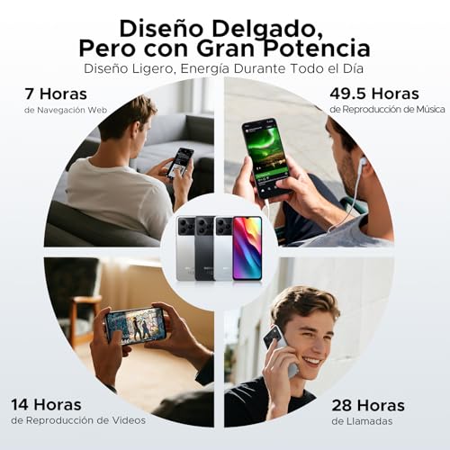 DOOGEESmart Note56 Android 16 Telefono Movil Libres, 6150mAh 24GB+ 64GB/2TB Smartphone, Octa Core Telefonos Moviles HD+ 6,56", Cámara 8MP Teléfono Móvil, Gemini AI/Dual SIM/Face ID/GPS/OTG/Widevine L1