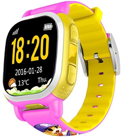 Tencent QQwatch Kids GPS Wrist Watch Phone with Real-time GPS Tracking / SOS Emergency Call (EU Version, Pink)