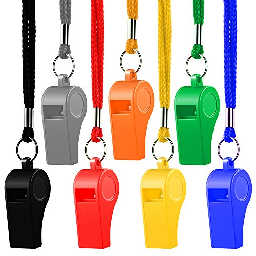 Hipat Whistle, 12 Packs Sports Whistles with Lanyard, Loud Crisp Sound
