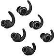 3 Pairs Silicone Hooks Eartip Eartips Earbuds Eargels Compatible with Synchros Reflect BT Sports Wireless Bluetooth Earphones(Black)
