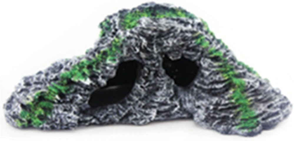 Aomeiter Blackstone Tortoise Basking Ramp Step Ledge and Cave Hide-Out Medium Aquarium Resin-B-Large