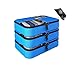 Packing Cubes - 4 pc Value Set Luggage Organizer - 3 Medium + Bonus Shoe Bag Included - By Bingonia Travel Accessories (Blue)