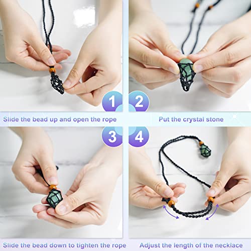 Healing Crystals Set NONKKY 7 Chakra Healing Crystal Stones Kit, Handmade-Woven Adjustable Rope, Healing Crystals Bracelet, 7 Chakra Tree of Life Necklaces for Valentine\'s Day, Yoga, Meditation