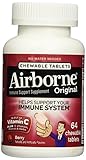 Airborne Vitamin C Immune Support Supplement Chewable Tablets, Berry, 64 Count