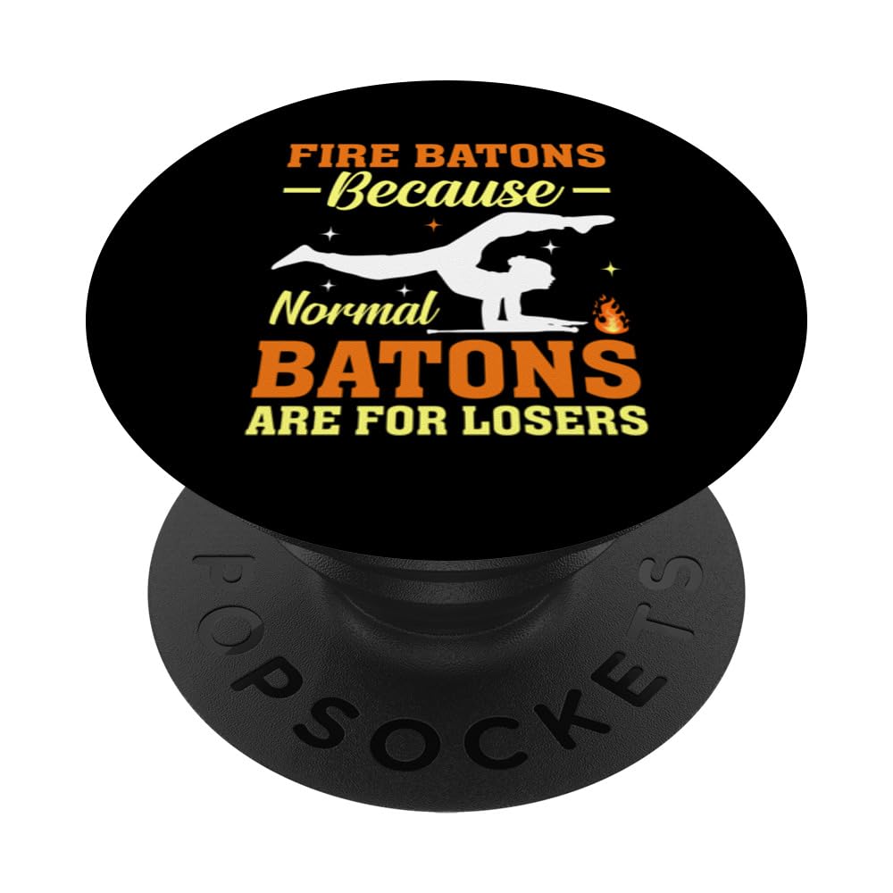 Fire Baton Twirling Uniform Majorette Dance Fire Twirler PopSockets Swappable PopGrip