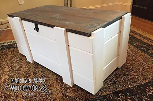 The Traveler Chest - Rustic White Georgia Pine Storage / Toy / Hope Chest, Trunk by Mountain Creek Woodworks